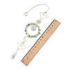 Sun Moon Ring Brass & Natural Green Aventurine Chip Suncatcher HJEW-JM05027-03-3