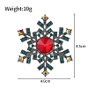 Christmas Snowflake Zinc Alloy Rhinestone  Brooches PW-WG3DC98-01-2