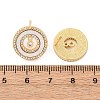 Flat Round Brass Micro Pave Cubic Zirconia Stud Earrings KK-D363-15G-3