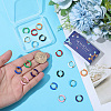 9 Pairs 9 Colors Two Tone 304 Stainless Steel Chunky Huggie Hoop Earrings EJEW-SC0001-90-3