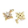 Brass Micro Pave Clear Cubic Zirconia Charms CU-CBAF0F8-16H-G-2