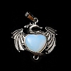 Opalite Heart Pendants KK-K331-01AS-03-2