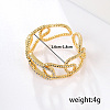 Hollow Brass Micro Pave Cubic Zirconia Cuff Rings for Women QN3925-1