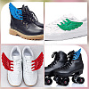 3 Pairs 3 Colors Cloth with Felt Shoe Decorations DIY-GF0011-45A-4
