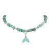 Natural Green Aventurine Chip & Imitaton Round Pearl Beaded Adjustable Necklaces NJEW-JN05227-03-2