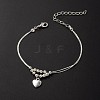 Tibetan Style Heart Charm Anklets AJEW-AN00082-1