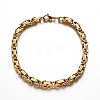 Trendy 304 Stainless Steel Byzantine Chain Bracelets X-BJEW-L510-10-2