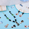 32Pcs 8 Colors Alloy Enamel Pendants ENAM-SC0006-04-3