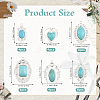 6Pcs 6 Styles Dyed Synthetic Turquoise Pendants STAS-SZ0003-81-2