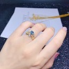 Wing & Heart Brass Rhinestone Finger Rings WGCE491-01-1