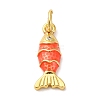 Brass Micro Pave Cubic Zirconia Enamel Pendants KK-I276-23G-2