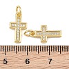 Brass Micro Pave Clear Cubic Zirconia Charms CU-CBADC6C-06G-03-3