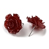 Resin Rose Flower Stud Earrings with 316 Stainless Steel Pins EJEW-D070-01E-2