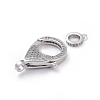 Brass Micro Pave Cubic Zirconia Lobster Claw Clasps ZIRC-K081-95P-02-2