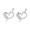 Brass Micro Pave Clear Cubic Zirconia Pendants ZIRC-J039-02P-1