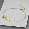 304 Stainless Steel Constellation Word Link Chain Anklets for Women FS-WG5BE8C-07-1
