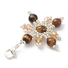3Pcs 3 Style Glass Seed Beads & Gemstone Pendant Decoration HJEW-MZ00033-5
