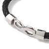 Braided Microfiber Leather Cord Bracelets BJEW-B096-15P-2