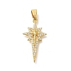 Brass Cubic Zirconia Pendants KK-M295-09G-1