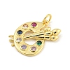 Rack Plating Brass Pave Colorful Cubic Zirconia Pendants KK-Z048-05G-2