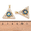 Brass Micro Pave Clear Cubic Zirconia Pendants for Women KK-T070-90A-04-3