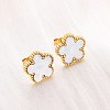 Elegant Vintage Floral 201 Stainless Steel Stud Earrings for Women LS-FR2099-3-3