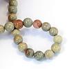 Natural Silver Leaf Jasper Round Bead Strands G-E334-8mm-04-3