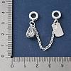 Brass Micro Pave Clear Cubic Zirconia Cable Chain European Beads KK-G531-07C-S-3