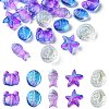 25Pcs 5 Style Ocean Themed Transparent Glass Beads Sets GLAA-YW0003-40C-1