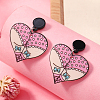 Creative Heart-Shaped Halloween Spider Devil Acrylic Stud Earrings FF7967-4-1