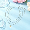 304 Stainless Steel Pendant 316 Surgical Stainless Steel & Plastic Pearl Paperclip Chain 3 Layer Necklaces for Women NJEW-JN05471-01-1