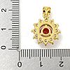 Flower Rack Plating Brass Micro Pave Cubic Zirconia Pendants KK-G513-92G-01-3