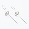 Brass Micro Pave Clear Cubic Zirconia Ear Wrap Crawler Hook Earrings EJEW-H125-05P-1