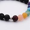 Natural Lava Rock Bead Stretch Bracelets BJEW-JB02508-2