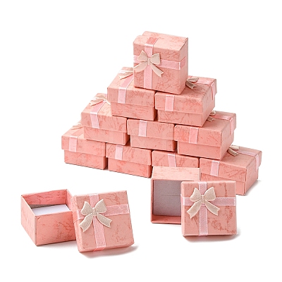 12Pcs Valentines Day Presents Packages Cardboard Ring Boxes CBOX-YW0001-04C-1