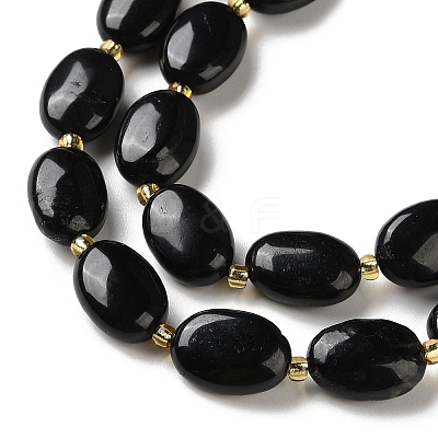 Natural Black Tourmaline Beads Strands G-H005-A17-02-1
