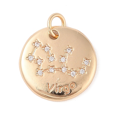 Brass with Clear Cubic Zirconia Pendants LS-KK-N256-24F-G-1