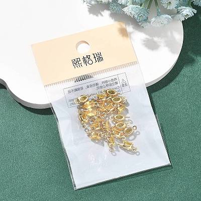 SHEGRACE Brass Pave Cubic Zirconia Oval Connector Charms XGRQ2O646-437C-G-1