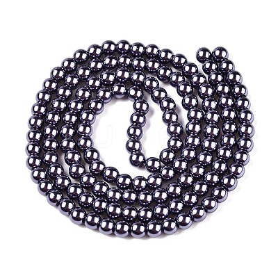 Baking Paint Pearlized Glass Pearl Round Bead Strands HY-Q003-10mm-73-1