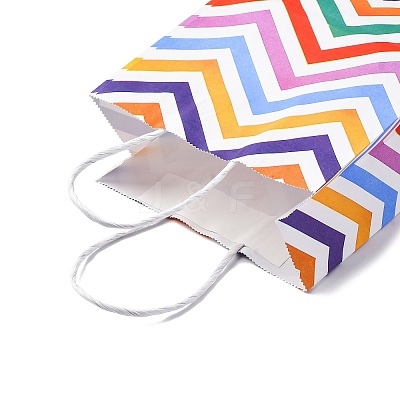 Wave Shaped Print Paper Packing Tote Bags CARB-R001-01C-1
