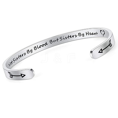 Inspirational 304 Stainless Steel Cuff Bangles FS-WG30F15-02-1