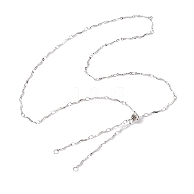 304 Stainless Steel Slider Necklace Makings AJEW-JB01261-01-1