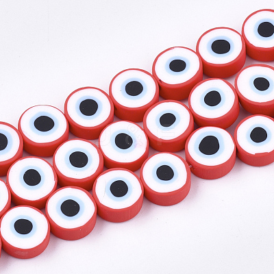 Handmade Polymer Clay Beads Strands X-CLAY-S092-22B-1