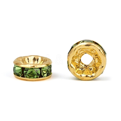 Brass Grade A Rhinestone Spacer Beads RSB038NF-10G-1