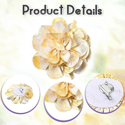 Multi Petal Flower Cloth Brooches JEWB-CN0001-14C-1