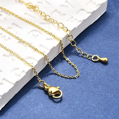 Brass Cable Chain Necklaces Making MAK-P011-01G-1