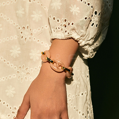 Resin Link Chain Bracelets for Women FS-WG76DA2-04-1