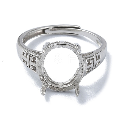 Adjustable 925 Sterling Silver Solitaire Ring Settings STER-K179-16P-1