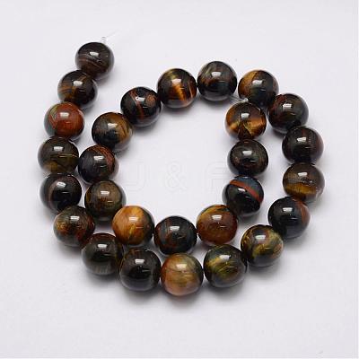 Natural Yellow Blue Tiger Eye(Dyed & Heated) Bead Strands G-P230-07-10mm-1
