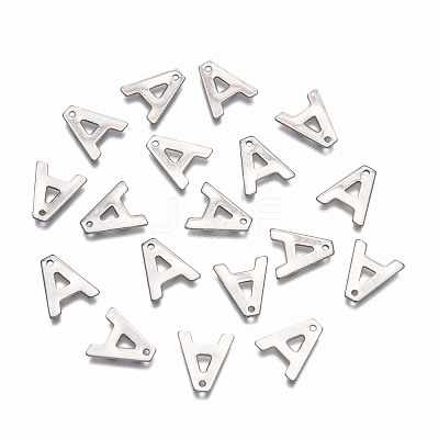 Tarnish Resistant 304 Stainless Steel Letter Charms STAS-O072-A-1